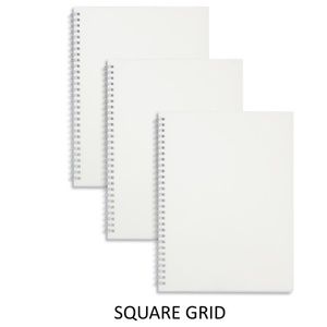 B5 TRANSPARENT HARDCOVER 3 NOTEBOOKS(SQUARE GRID)